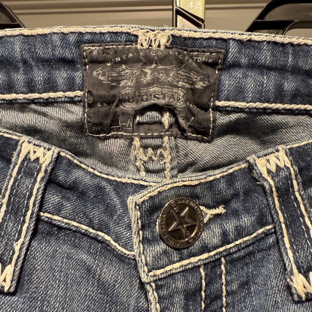 Big Star Jeans Women's‎ Size 27R Bootcut Embellished Pockets Denim Pants - Picture 3 of 8